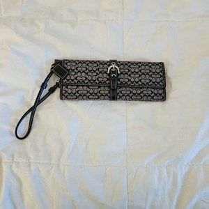 Authentic Vintage Coach Wristlet Wallet 1990's Black and Gray